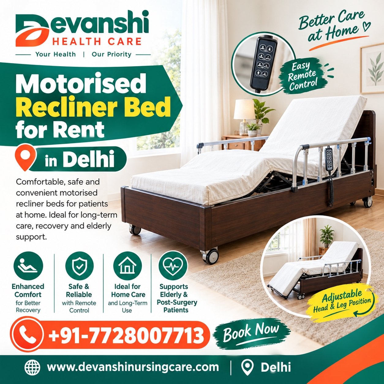 Motorised Recliner Bed for Rent in Delhi
